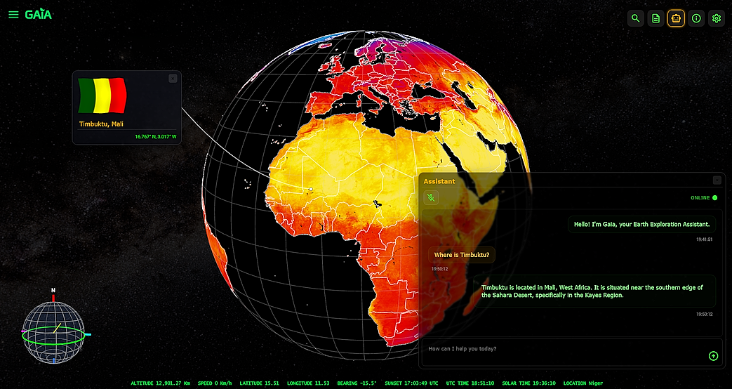 GAIA — borders & graticule overlay